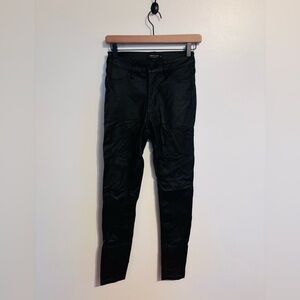 Hammer Jeans black lightweight pleather leggings size 3, faux pockets